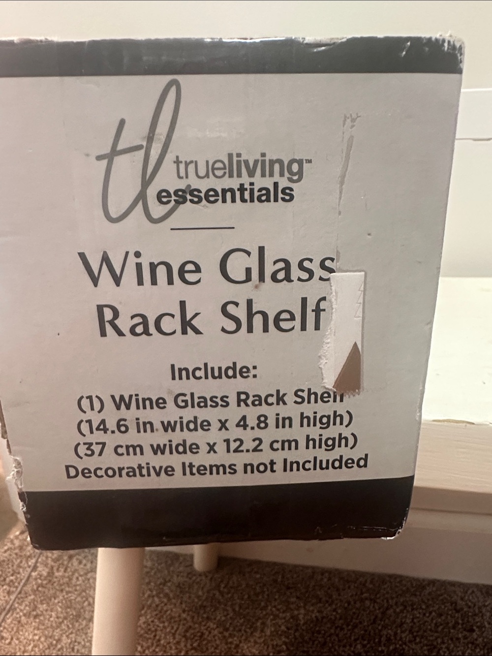 Black Wine Glass Rack Shelf - Picture 3 of 4